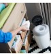 Pachet Cos pentru scutece + 6 Rezerve Tommee Tippee Sangenic Simplee Reciclabil, Alb / Gri